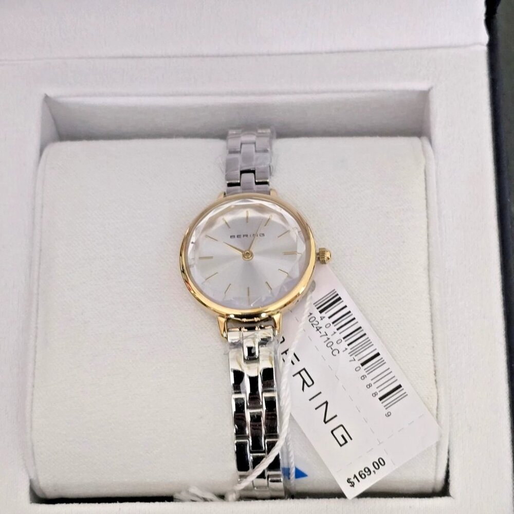 $169- Bering 11024-710-C Two Tone Stainless Steel Ladies Quartz Watch